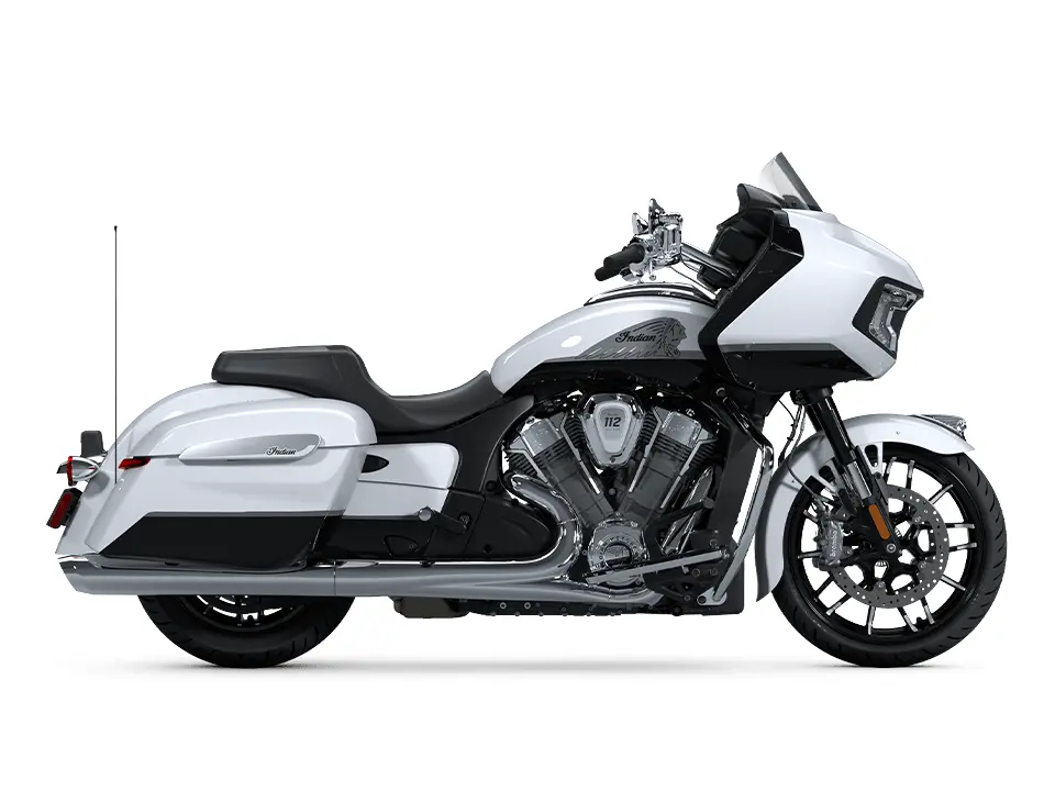 2025 Indian Motorcycle Indian Challenger Limited with 112 Ghost White Metallic with Black Metallic