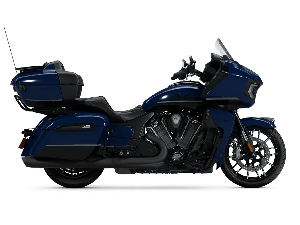 2025 Indian Motorcycle Indian Pursuit Dark Horse Springfield Blue Vivid Crystal with Black Vivid Crystal