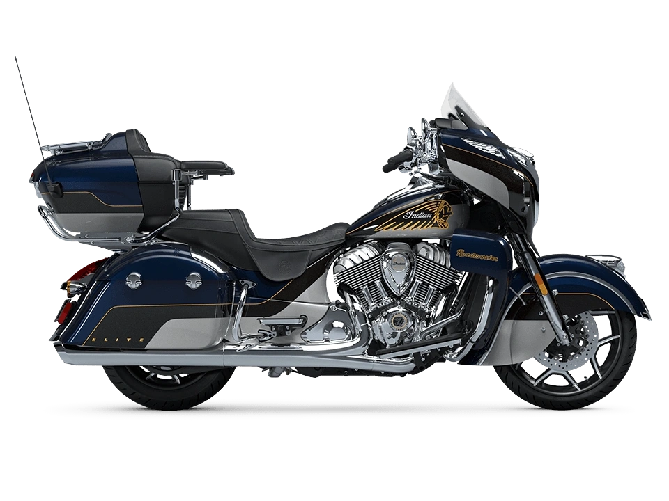 Indian Motorcycle Roadmaster Elite Roadmaster Elite Springfield Blue Candy / Black Candy fade over Silver / Champion Gold pinstriping 2025 alt