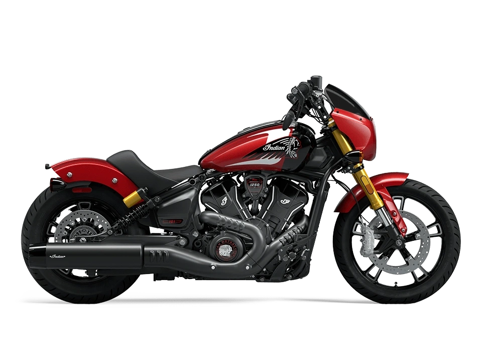 Indian Motorcycle 101 Scout 101 Scout Sunset Red Metallic with Graphics 2025 alt