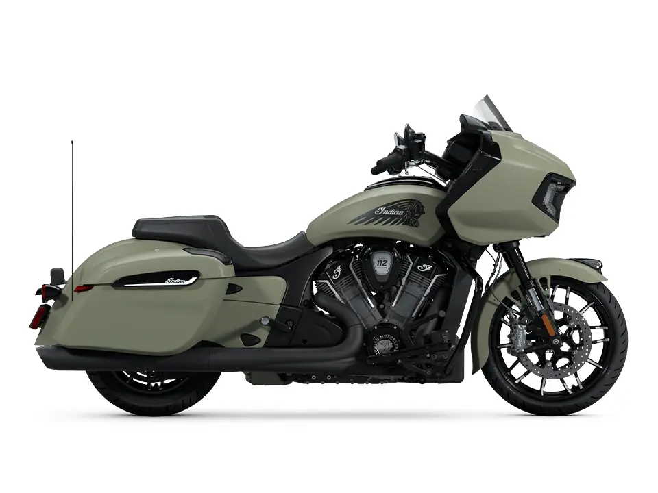 Indian Motorcycle Indian Challenger Dark Horse with 112 and PowerBand Audio Package avec 112 et Ensemble audio Powerband Moss Green Smoke 2025