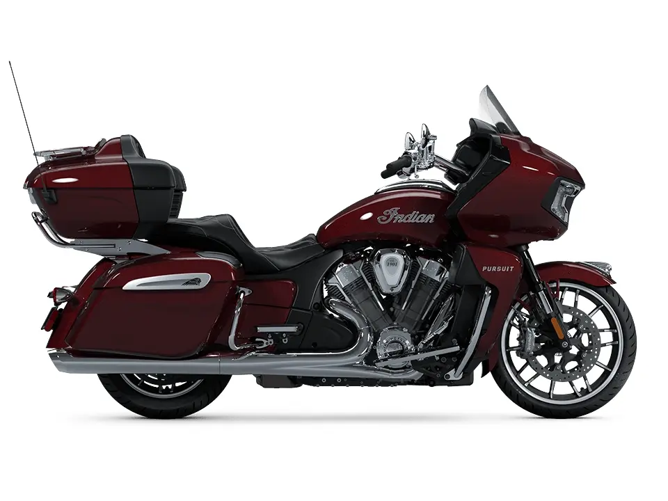 2025 Indian Motorcycle Indian Pursuit Limited with Powerband Audio Package Maroon Metallic