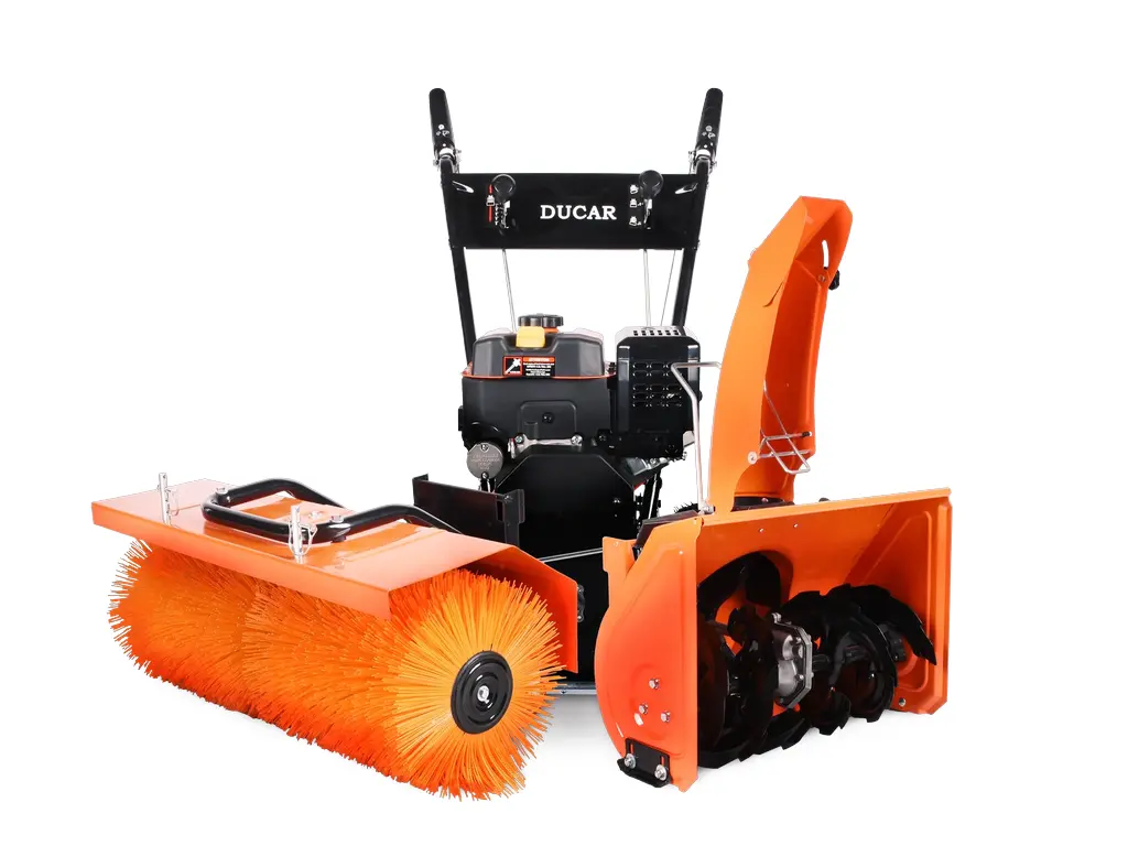 Ducar Brosse motorisée 32″ et souffleuse à neige de 22″, 2 en 1, 212 cc 2025