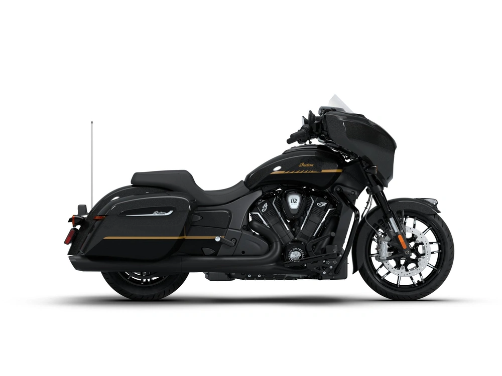 Indian Motorcycle Chieftain PowerPlus Dark Horse Chieftain PowerPlus Dark Horse with 112 and PowerBand Audio Package Black Crystal with Black Metallic and Championship Gold Accent 2026 alt
