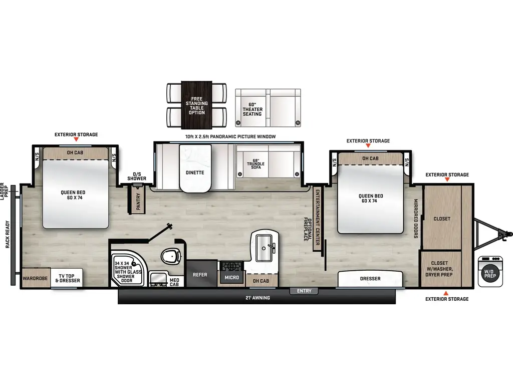 2026 Coachmen Catalina Legacy Edition 343BHTS (2 Queen Beds)