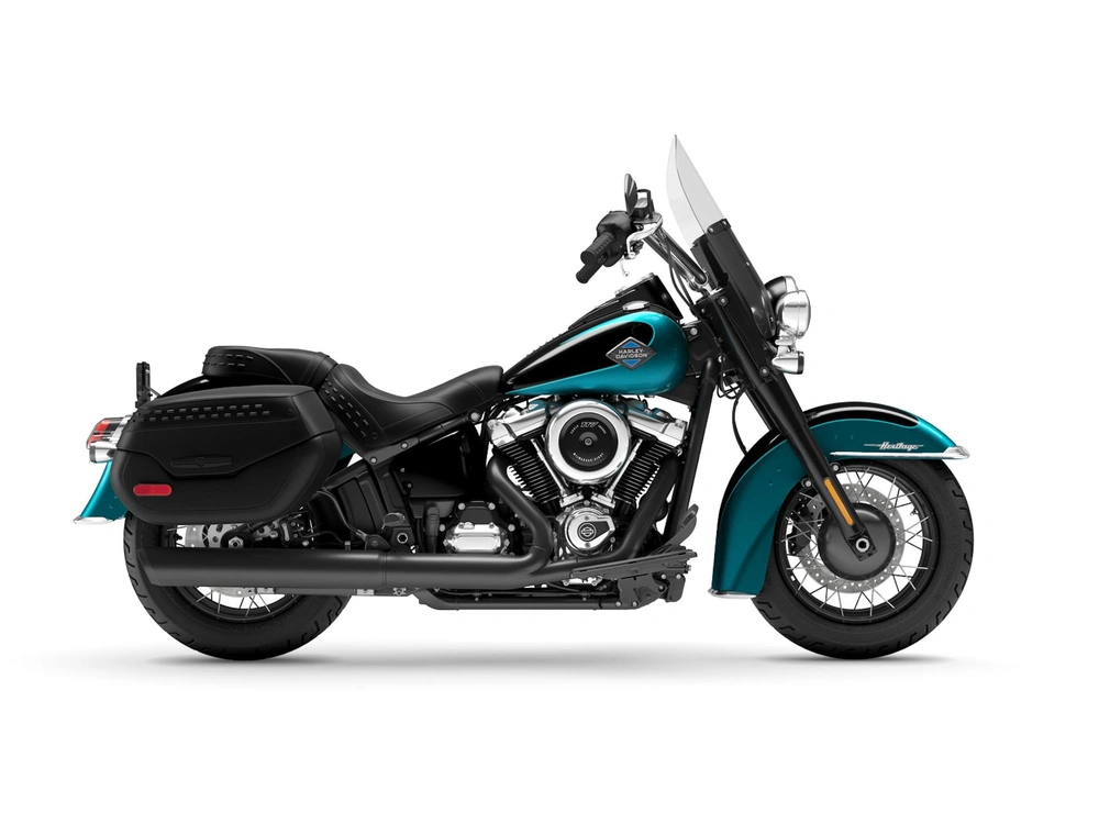 2026 Harley-Davidson Heritage Classic Heritage Classic Two-Up Teal Thunder/Vivid Black Black (Laced Wheels) alt