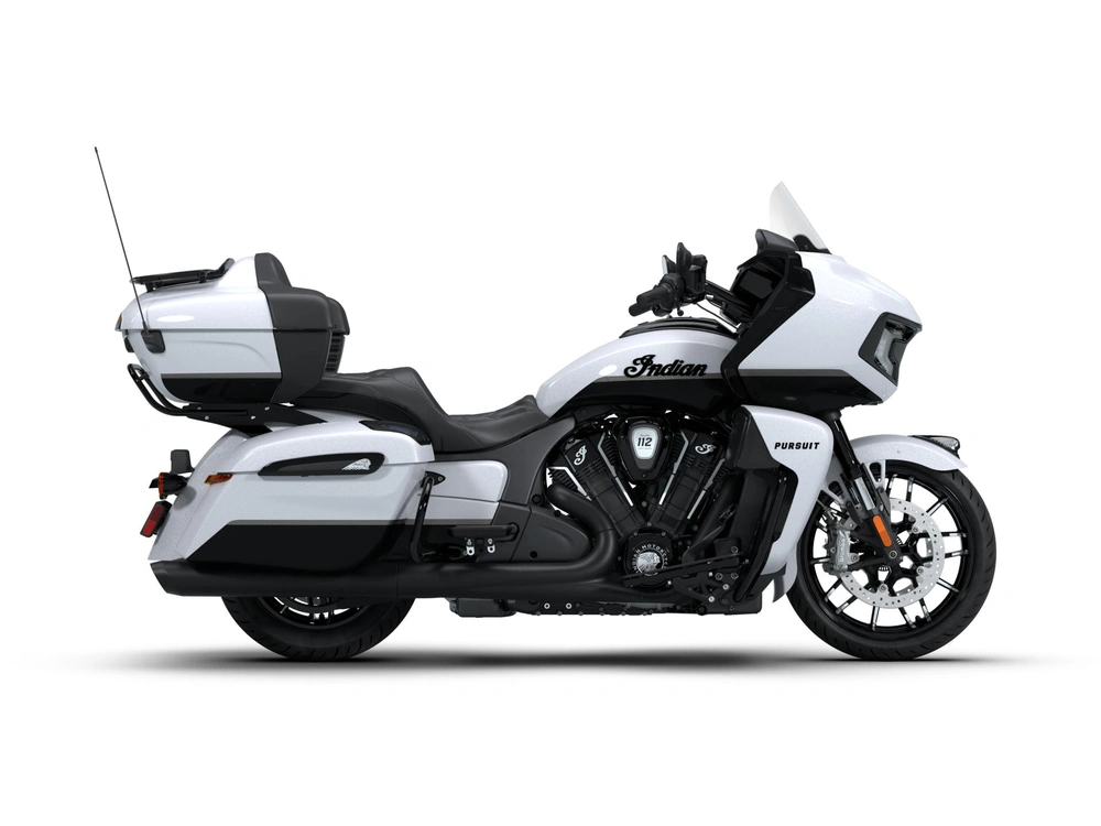 Indian Motorcycle Indian Pursuit Dark Horse Indian Pursuit Dark Horse with 112 and PowerBand Audio Package Ghost White Metallic with Black Metallic 2026 alt