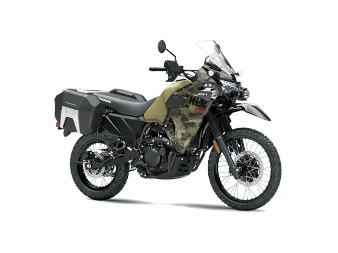 2026 Kawasaki KLR650 ADVENTURE Cypher Camo Beige (Matte) / Metallic Matte Carbon Gray