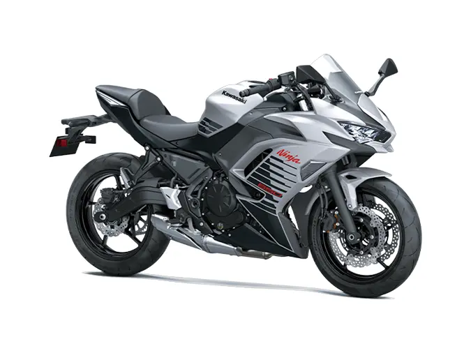 2026 Kawasaki NINJA 650 Metallic Matte Whitish Silver / Metallic Flat Spark Black