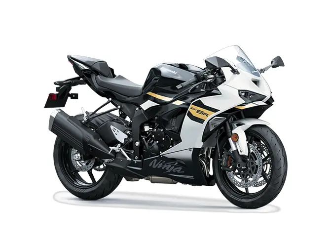 Kawasaki NINJA ZX-6R Blanc Robotique Perle / Noir Étincelle Métallisé 2026