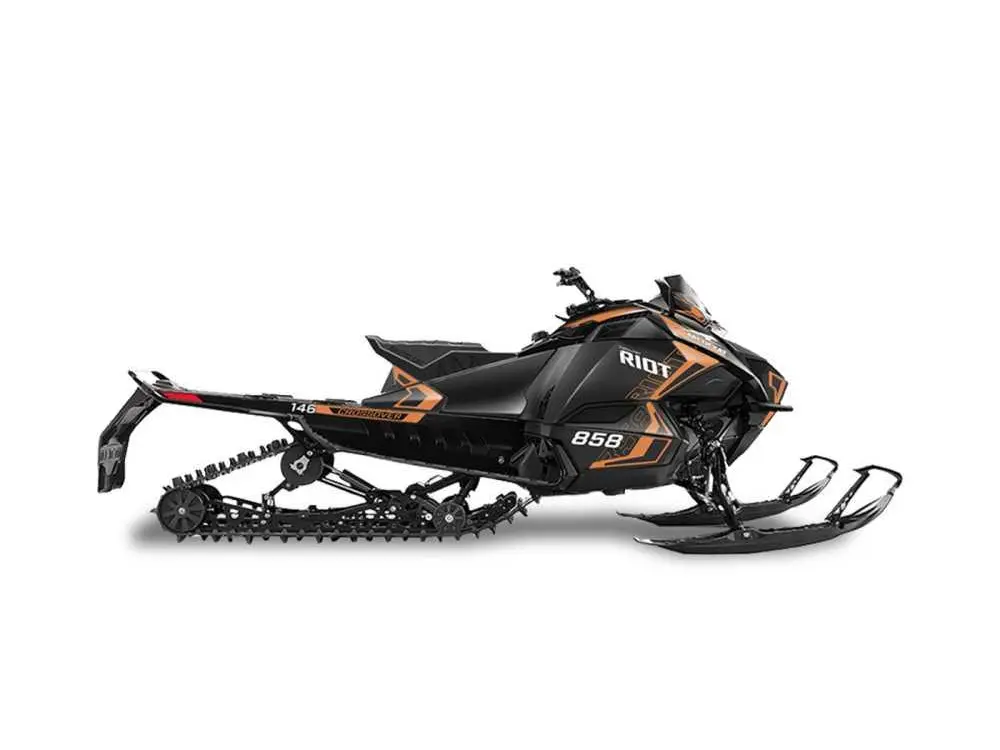 2026 Arctic Cat Riot 858 with ATAC 858, 2-Stroke Black/Orange Sorbet