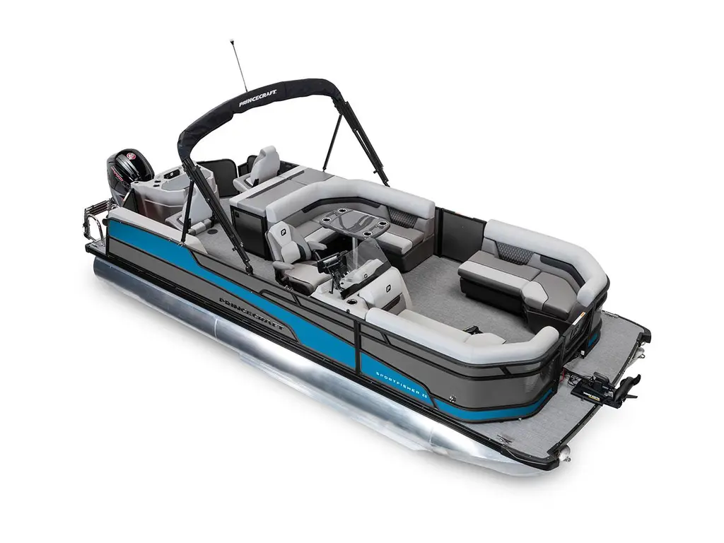 2026 Princecraft Sportfisher 23-2RS Charcoal - Black Edition|Laguna Blue Strip