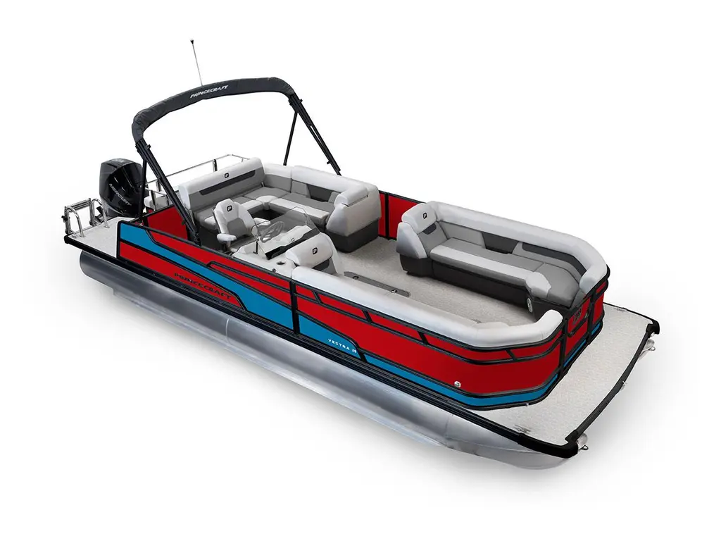 2026 Princecraft Vectra® 25 RL Ruby Red - Black Edition|Laguna Blue Strip