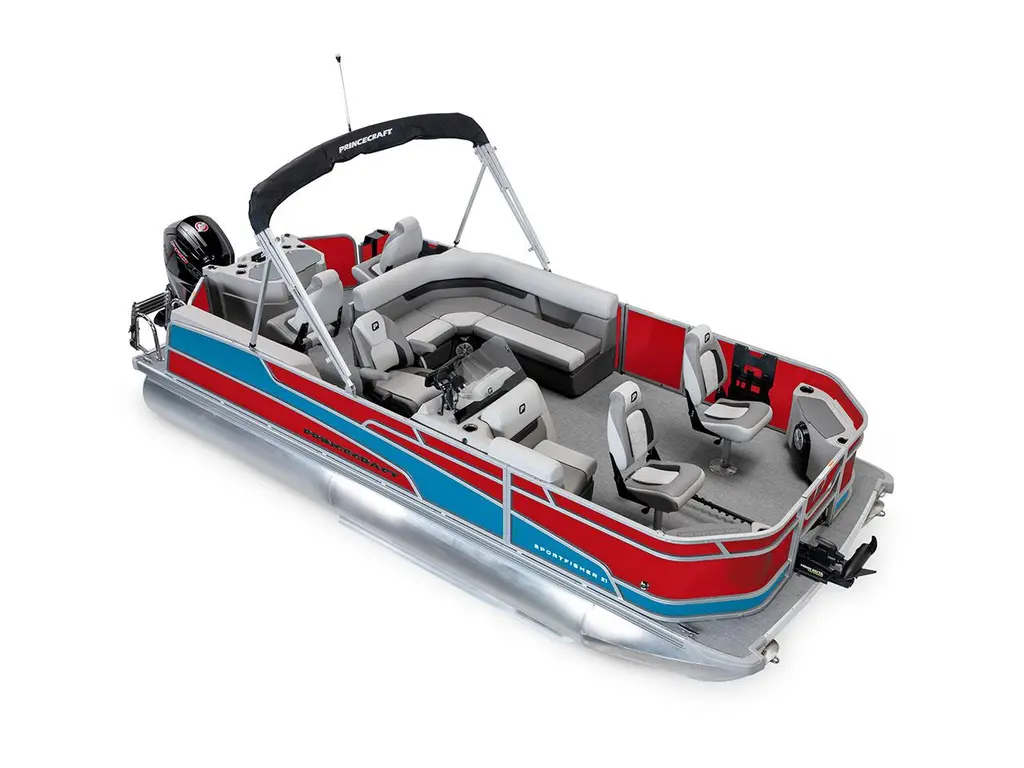 2026 Princecraft Sportfisher 21-4S Ruby Red - Laguna Blue Strip