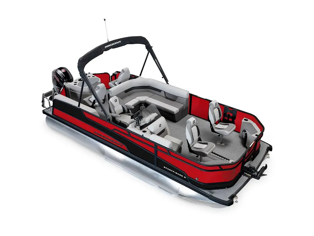 2026 Princecraft Sportfisher 21-4S Ruby Red - Black Edition|Matte Black Strip