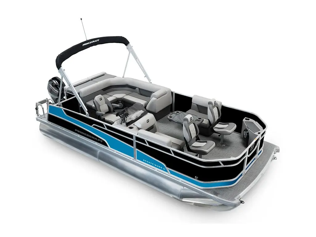 2026 Princecraft Sportfisher 21-2S Black - Laguna Blue Strip