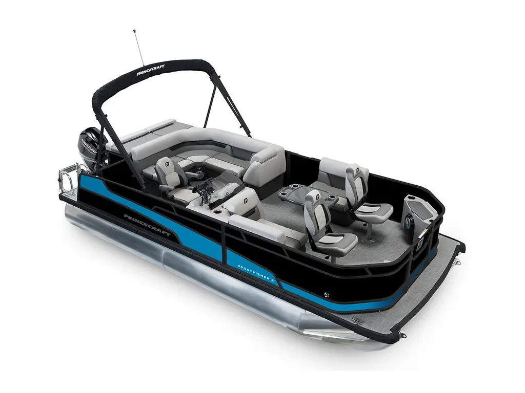 2026 Princecraft Sportfisher 21-2S Black - Black Edition|Laguna Blue Strip