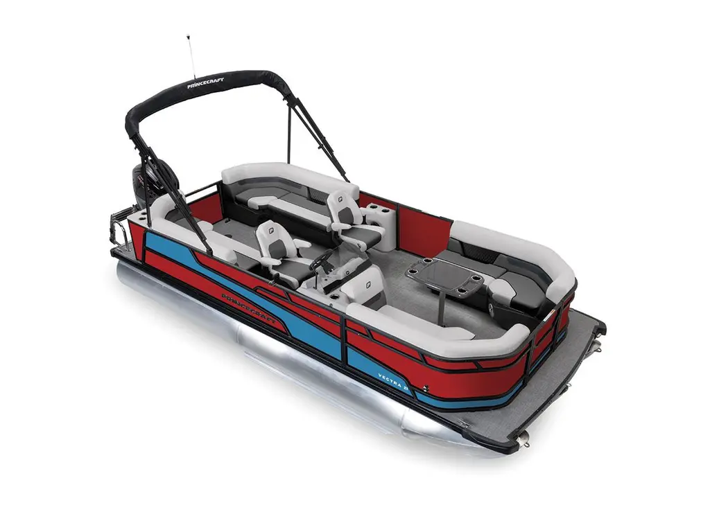 2026 Princecraft Vectra® 21 QL Ruby Red - Black Edition|Laguna Blue Strip
