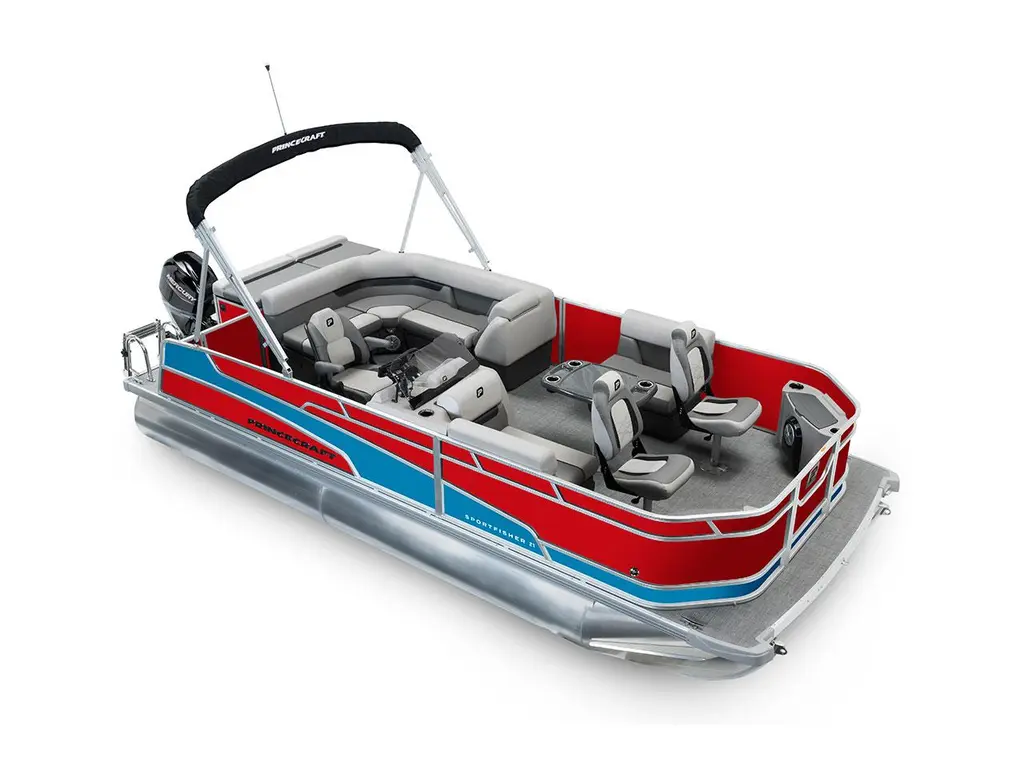 2026 Princecraft Sportfisher 21-2S Ruby Red - Laguna Blue Strip