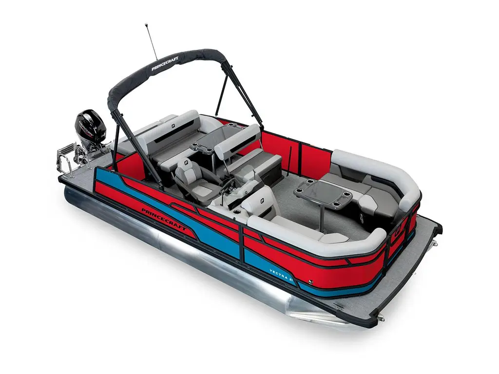 2026 Princecraft Vectra® 21 RL Ruby Red - Black Edition|Laguna Blue Strip
