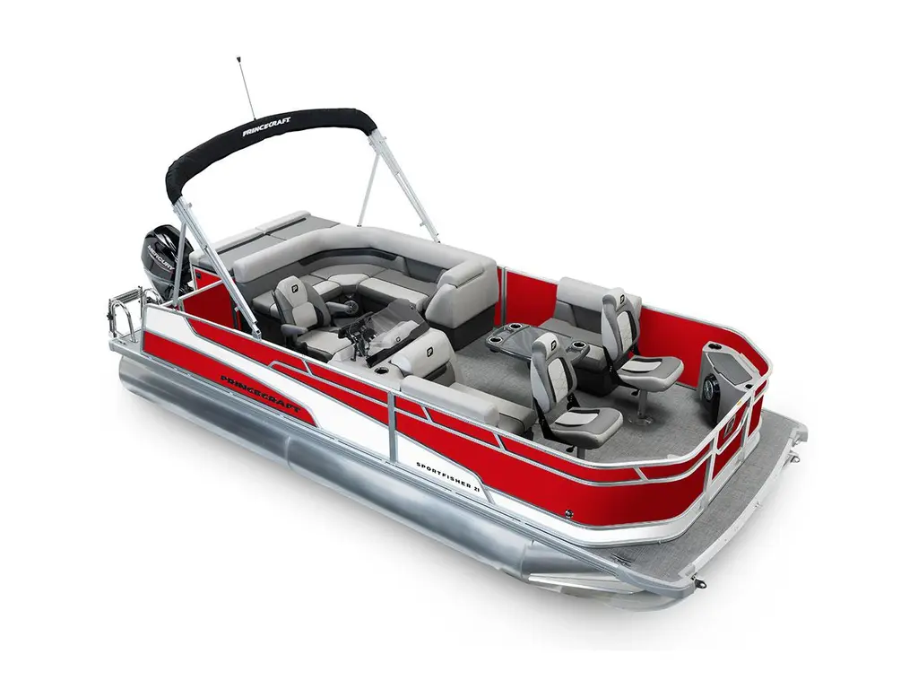 Princecraft Sportfisher 21-2S Rouge Rubis - Bande - Blanc Onyx 2026