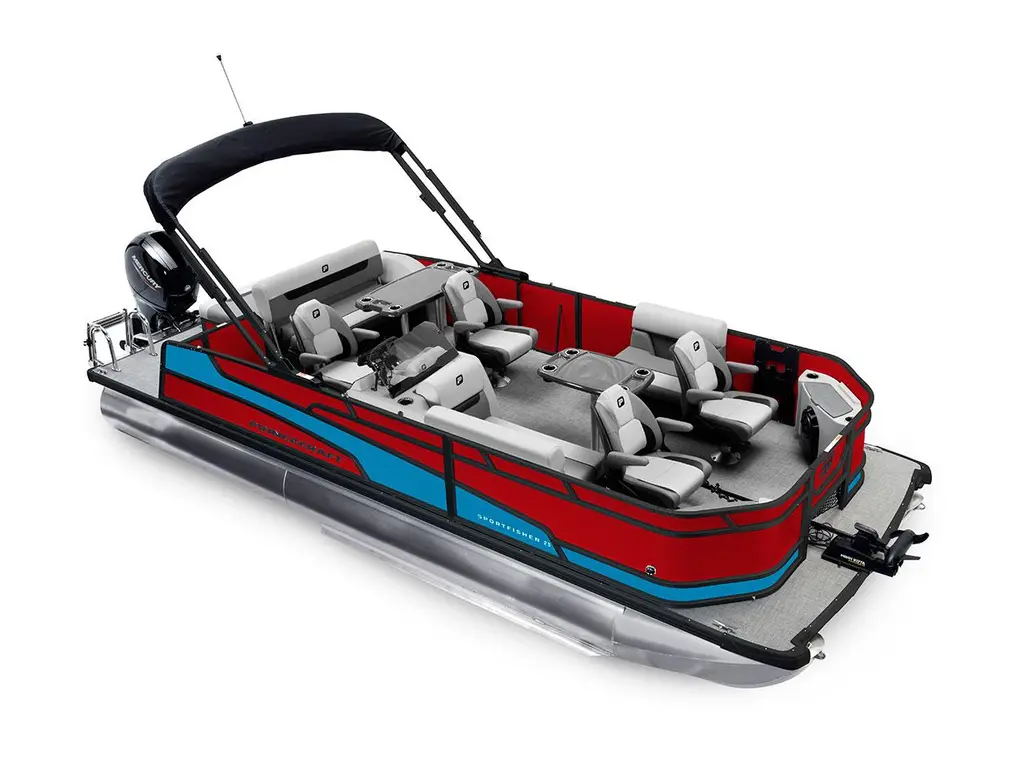 2026 Princecraft Sportfisher 23-2S RL Ruby Red - Black Edition|Laguna Blue Strip