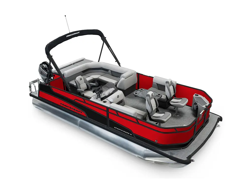 Princecraft Sportfisher 21-2S Rouge Rubis - Édition Noire|Bande - Noir Mat 2026