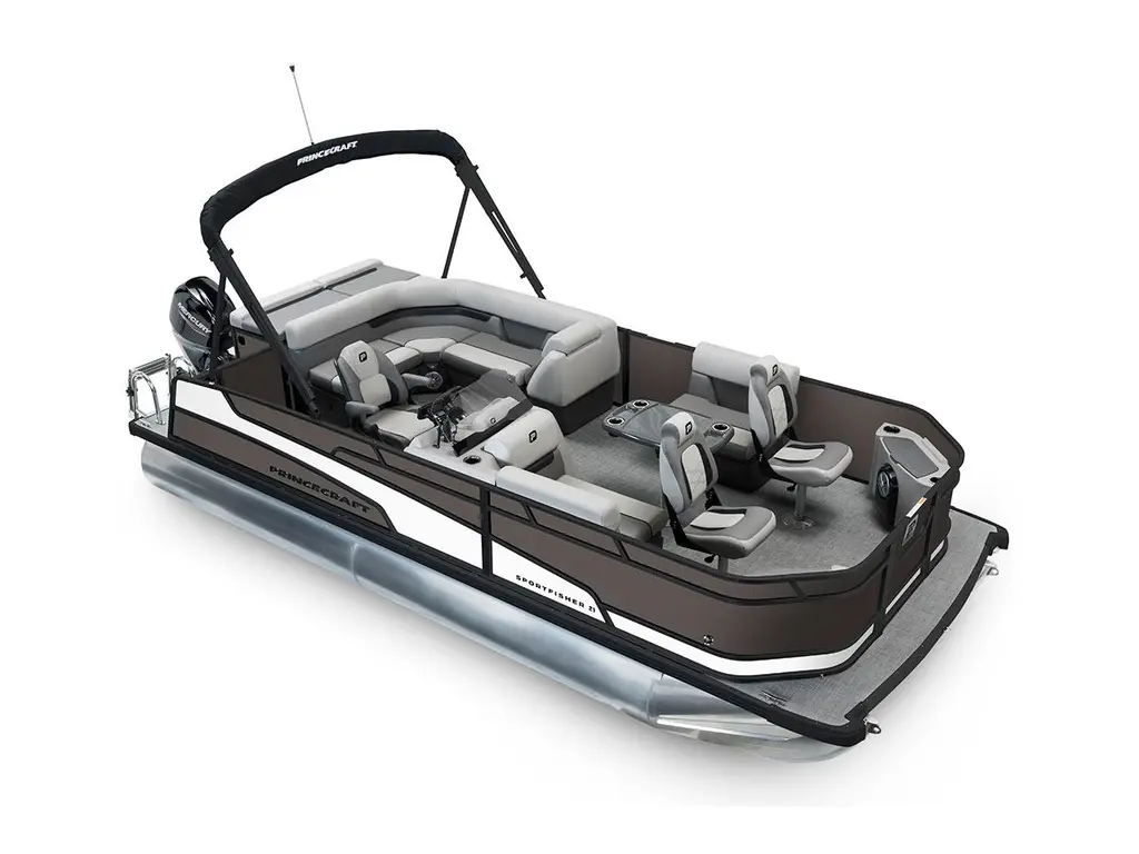 2026 Princecraft Sportfisher 21-2S Charcoal - Black Edition|Onyx White Strip