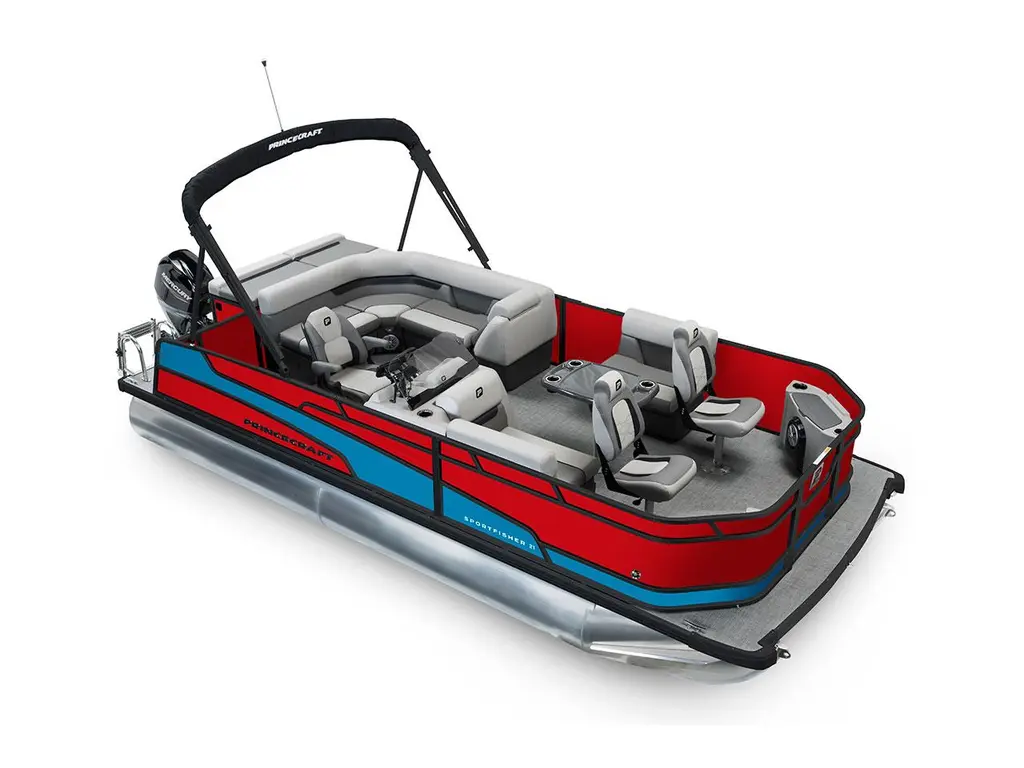 Princecraft Sportfisher 21-2S Rouge Rubis - Édition Noire|Bande - Bleu Laguna 2026