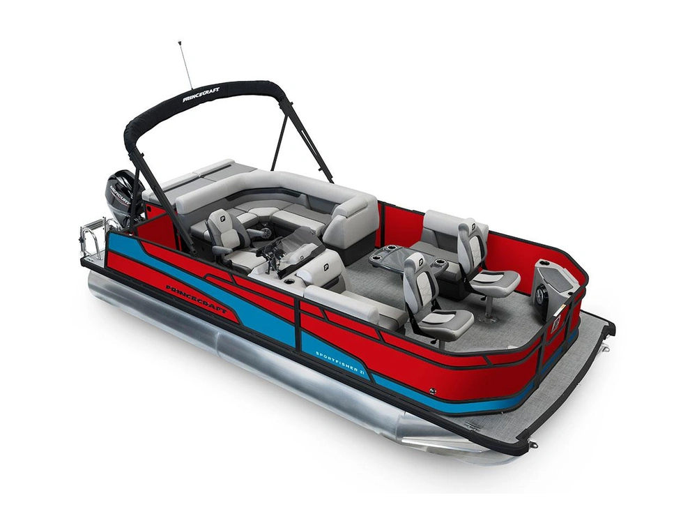 2026 Princecraft Sportfisher 21-2S Sportfisher 21-2S Ruby Red - Black Edition|Laguna Blue Strip alt