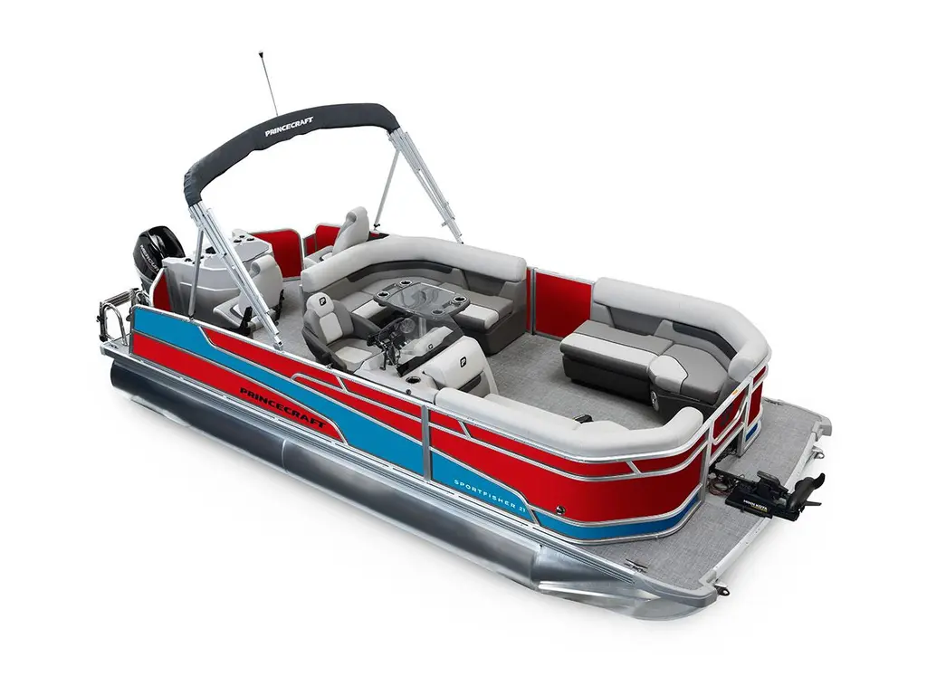 2026 Princecraft Sportfisher 21-2RS Ruby Red - Laguna Blue Strip