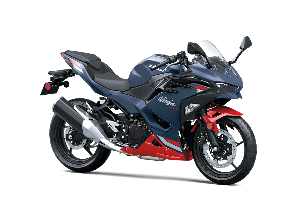 2026 Kawasaki NINJA 500 NINJA 500 ABS Metallic Matte Twilight Blue/Candy Persimmon Red alt