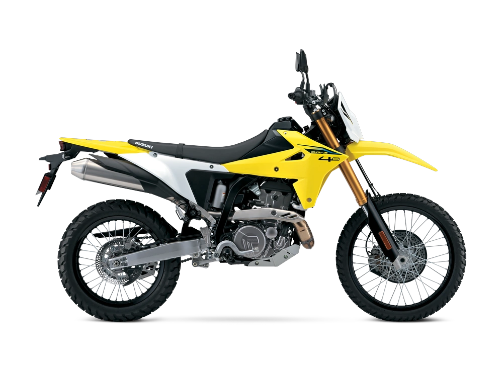 2026 Suzuki DR-Z4S DR-Z4S+ Champion Yellow No. 2 / Solid Special White No. 2 alt