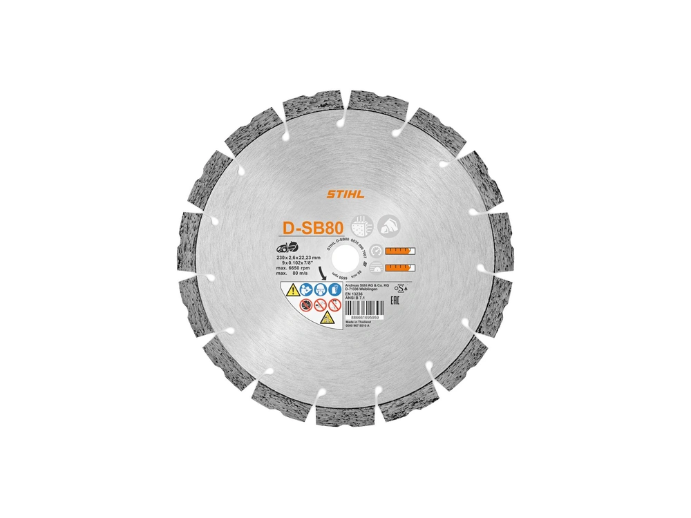 Stihl Disque de coupe diamanté de 9 po - Roche dure SB80 Disque de coupe diamanté de 9 po - Roche dure SB80 2026 alt