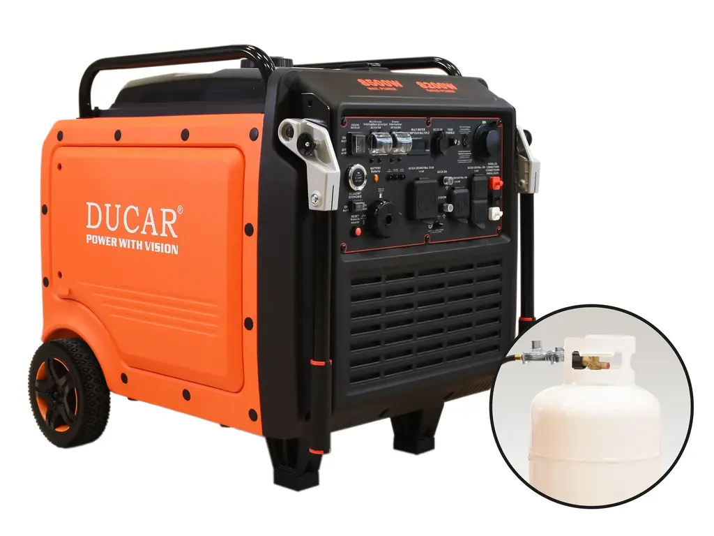 Ducar Génératrices Génératrice à onduleur 8500W, 16 CV, démarreur à distance, bicarburant (propane / essence) 2026