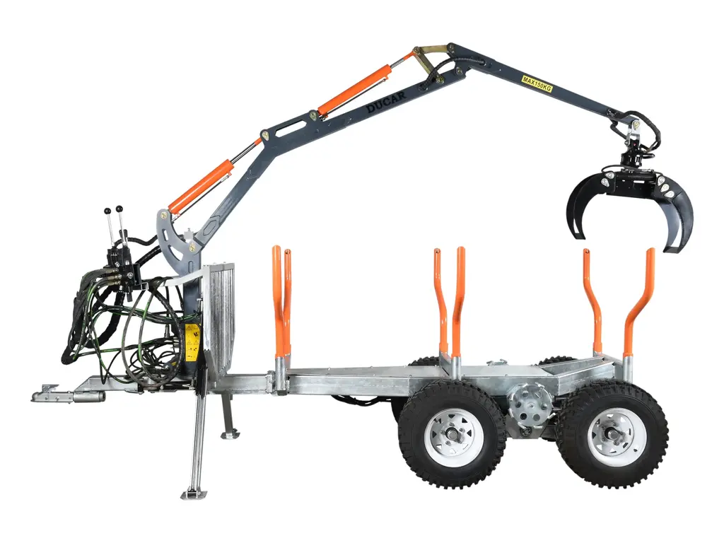 Ducar Remorque à bois avec grue, moteur 9 CV, 270 cc, pour VTT 2026