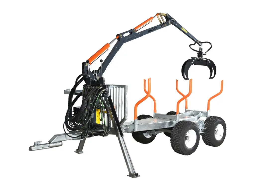 Ducar Remorque à bois avec grue, moteur 9 CV, 270 cc, pour VTT 2026