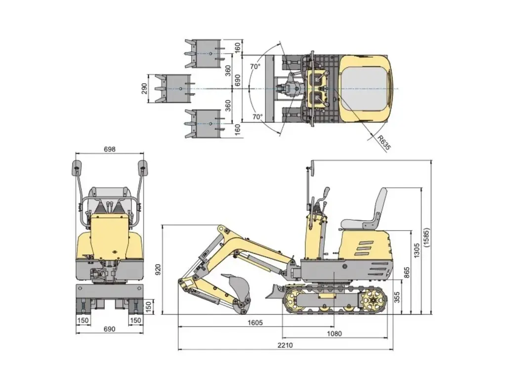 2026 Ducar Excavator 0.8T, 28" width, 306 cc