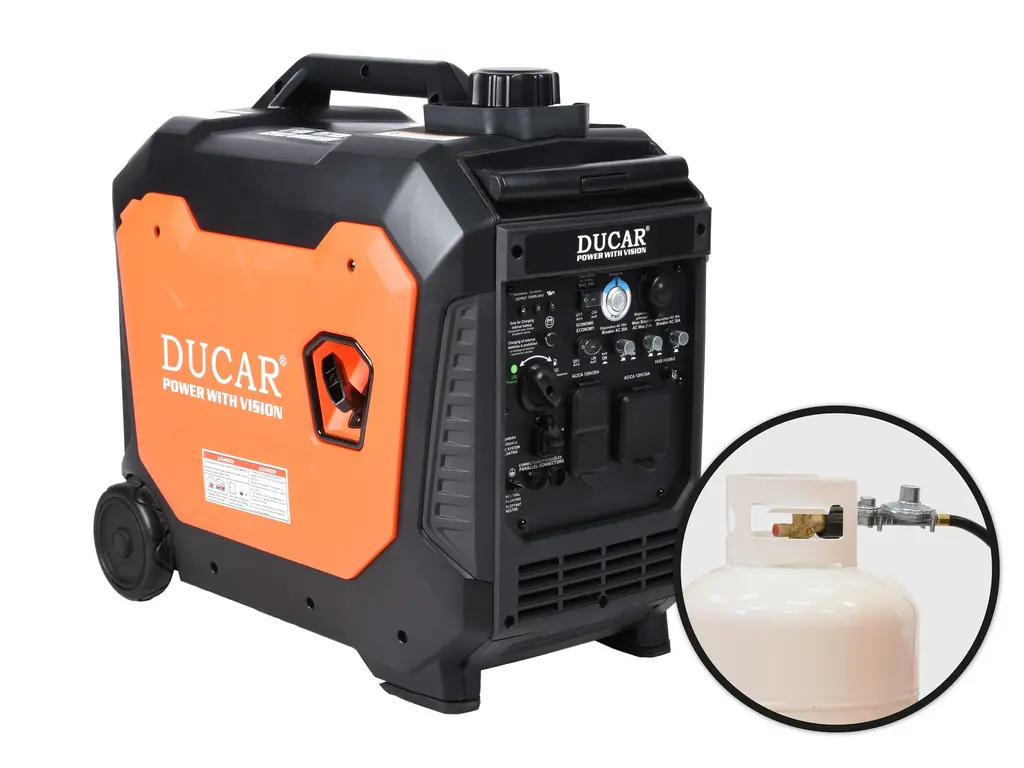 Ducar Génératrices Génératrice à onduleur 4400W, 6 CV, bicarburant (propane / essence) 2026