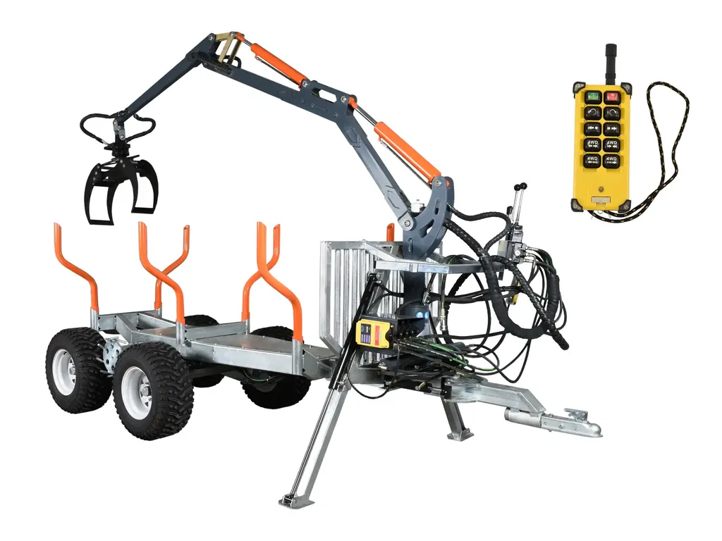 Ducar Remorque à bois avec grue, moteur 9 CV, 270 cc, pour VTT 2026