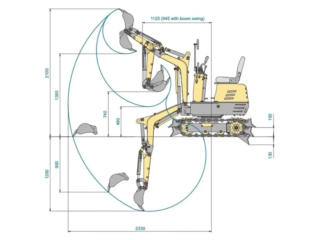 Ducar Excavatrice 0,8T, largeur 28", 306 cm³ 2026