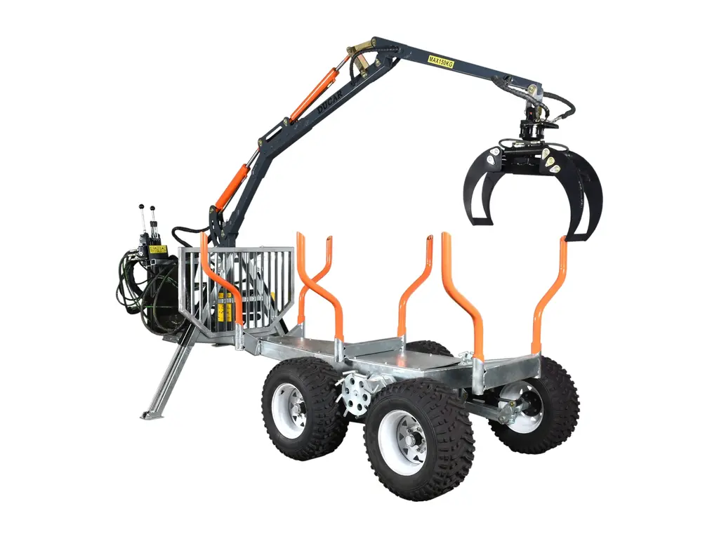 Ducar Remorque à bois avec grue, moteur 9 CV, 270 cc, pour VTT 2026