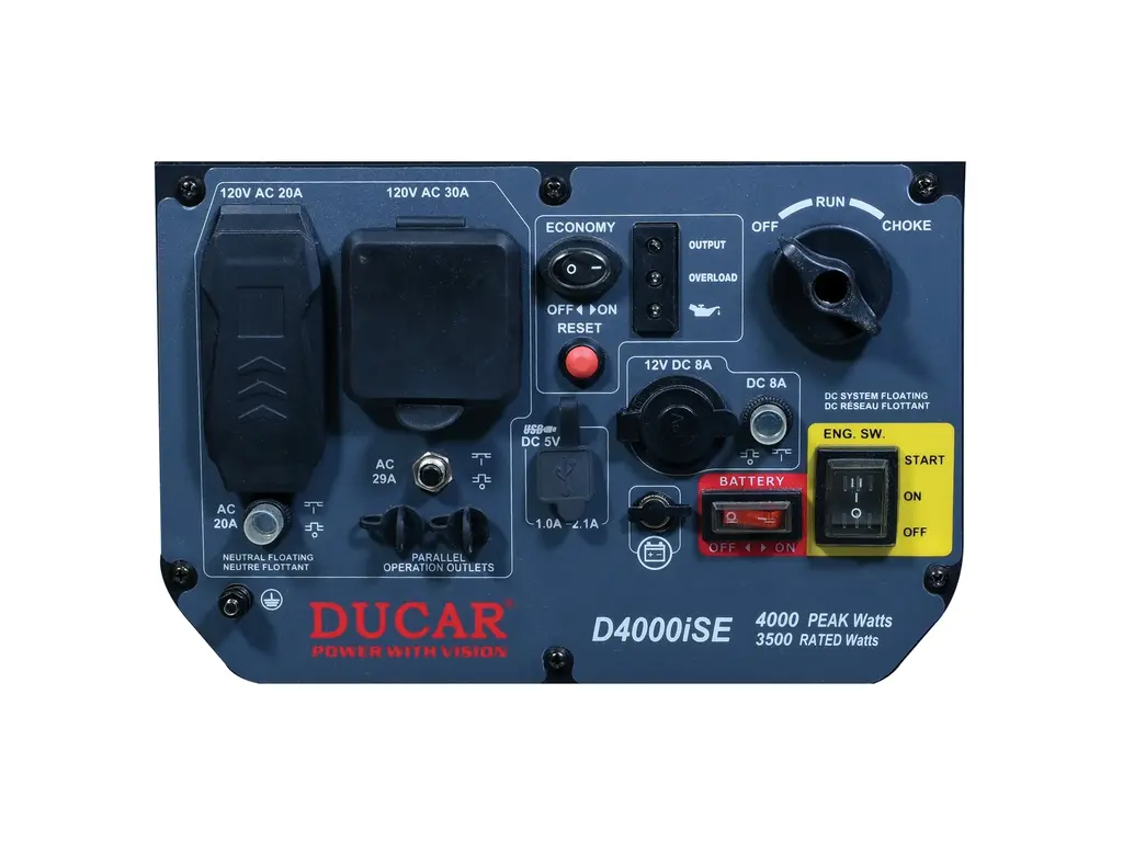 Ducar Génératrices Génératrice à onduleur 4000W, 7,5 CV, essence 2026