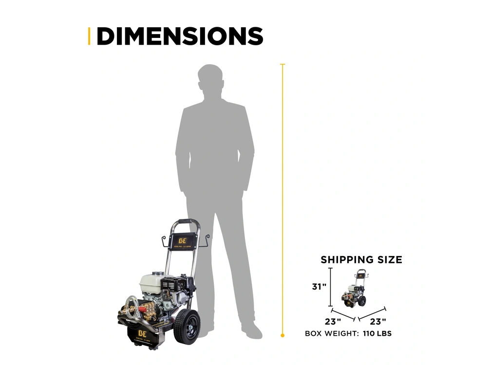 2026 BePower B3165HSGS 3,100 PSI 3.1 GPM Cold Water Gas Pressure Washer - B3165HSGS alt