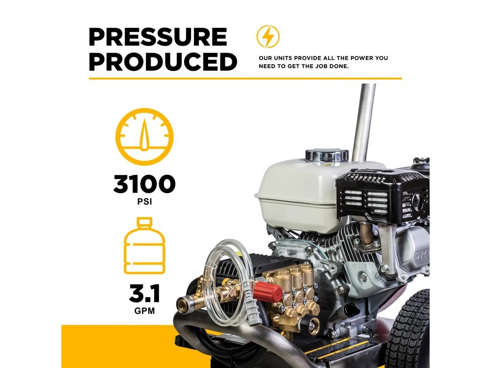 2026 BePower B3165HSGS 3,100 PSI 3.1 GPM Cold Water Gas Pressure Washer - B3165HSGS alt