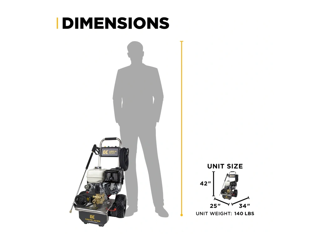 2026 BePower B4213HESAS 4,200 PSI 4.2 GPM Cold Water Gas Pressure Washer - B4213HESAS alt