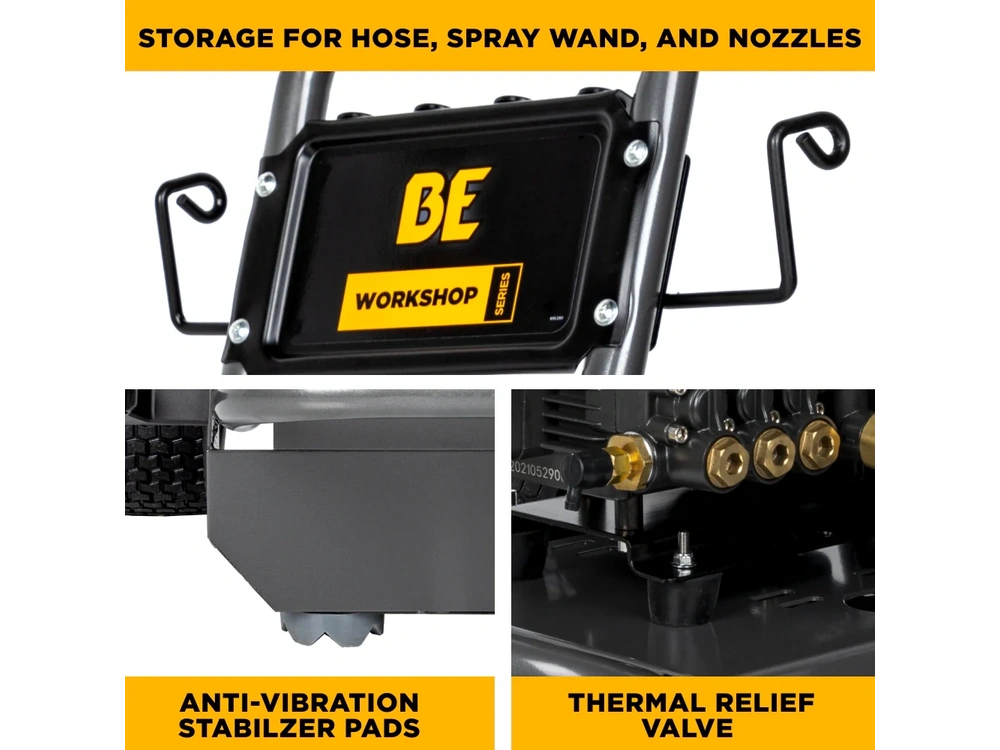 2026 BePower B1515EN 1,500 PSI 1.6 GPM 1.5 HP Electric Pressure Washer with Powerease Motor and Triplex Pump - B1515EN alt