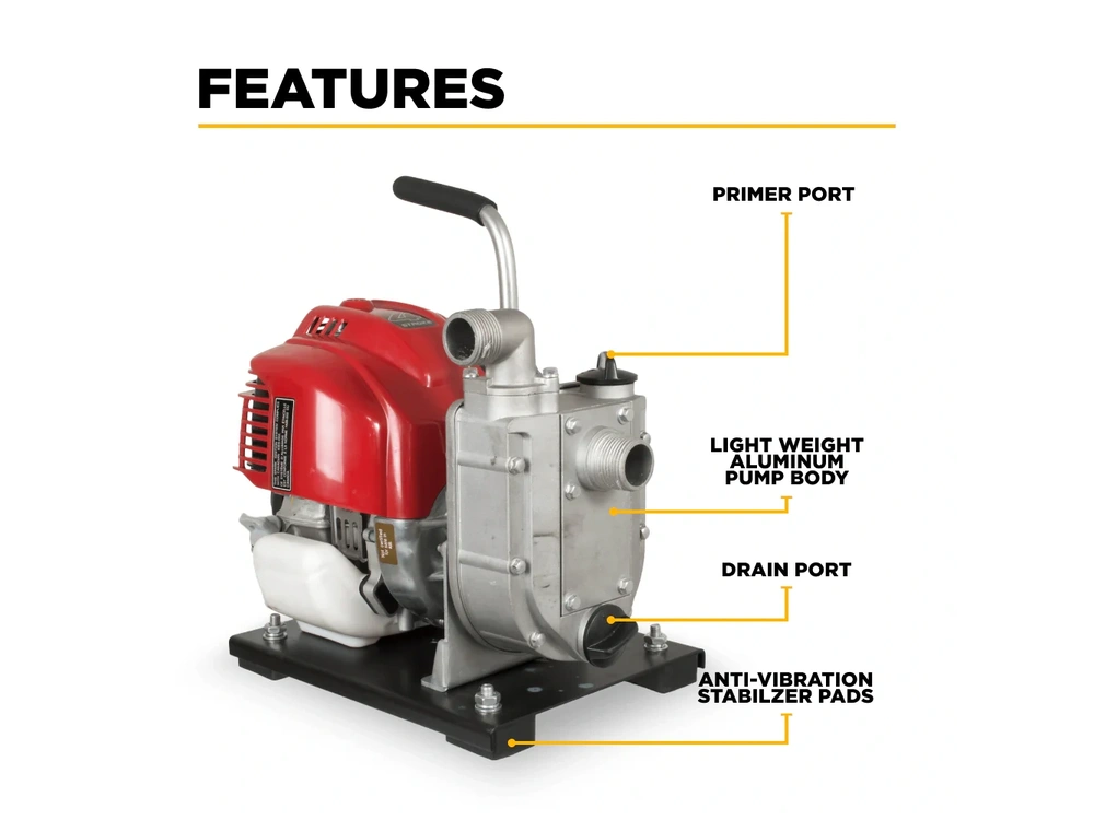 2026 BePower WP-1015HT 1" Water Transfer Pump with Honda GX25 Engine alt
