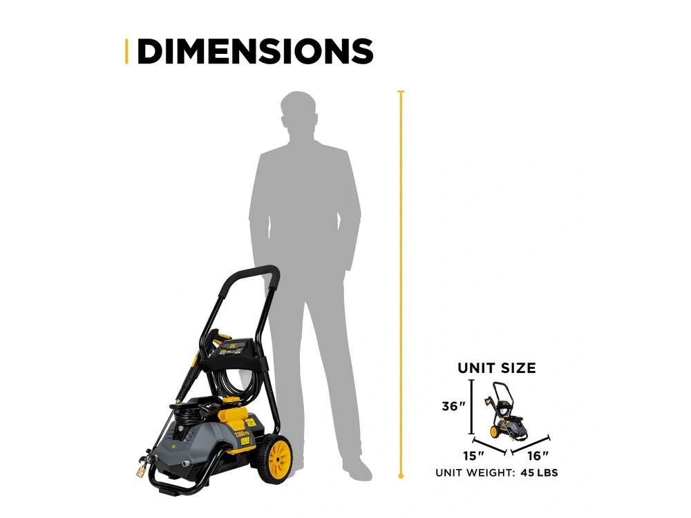 2026 BePower P2314EN 2,300 PSI 1.7 GPM Electric Pressure Washer with Powerease Motor and AR Axial Pump - P2314EN alt