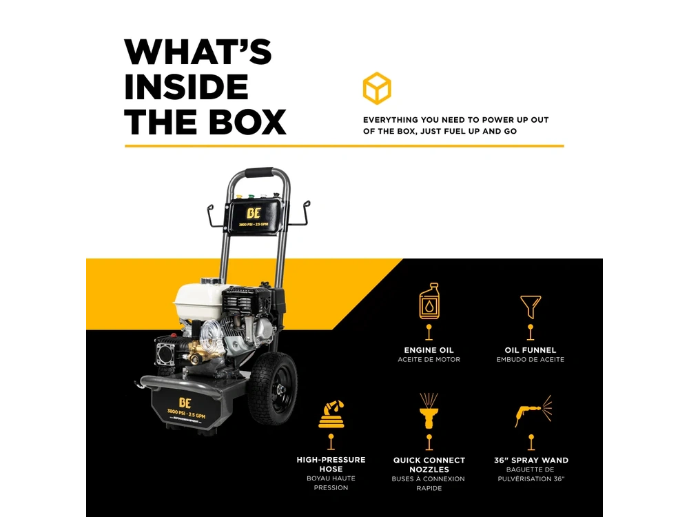 2026 BePower B3865HA 3,800 PSI 2.5 GPM Cold Water Gas Pressure Washer - B3865HA alt